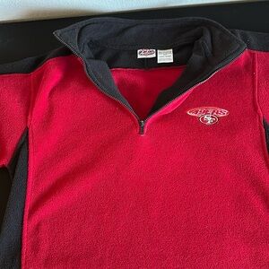 San Francisco 49er red fleece half zip pullover